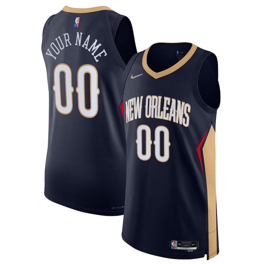 Men New Orleans Pelicans Nike Navy Icon Edition 2021-22 Diamond Swingman Authentic Custom NBA Jersey->customized nba jersey->Custom Jersey
